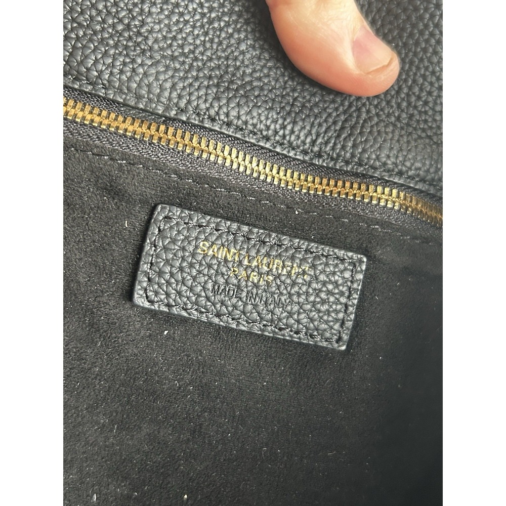 Saint Laurent le 5 A7 Bea Tote Deerskin Leather Shoulder Bag Women Black - Picture 7 of 9